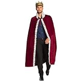 Boland 36105 - Königsmantel Majestät, 140 cm, Umhang für Erwachsene, Überwurf aus Plüsch, Herzog, Karneval, Fasching, Fastnacht, Mottoparty, Halloween