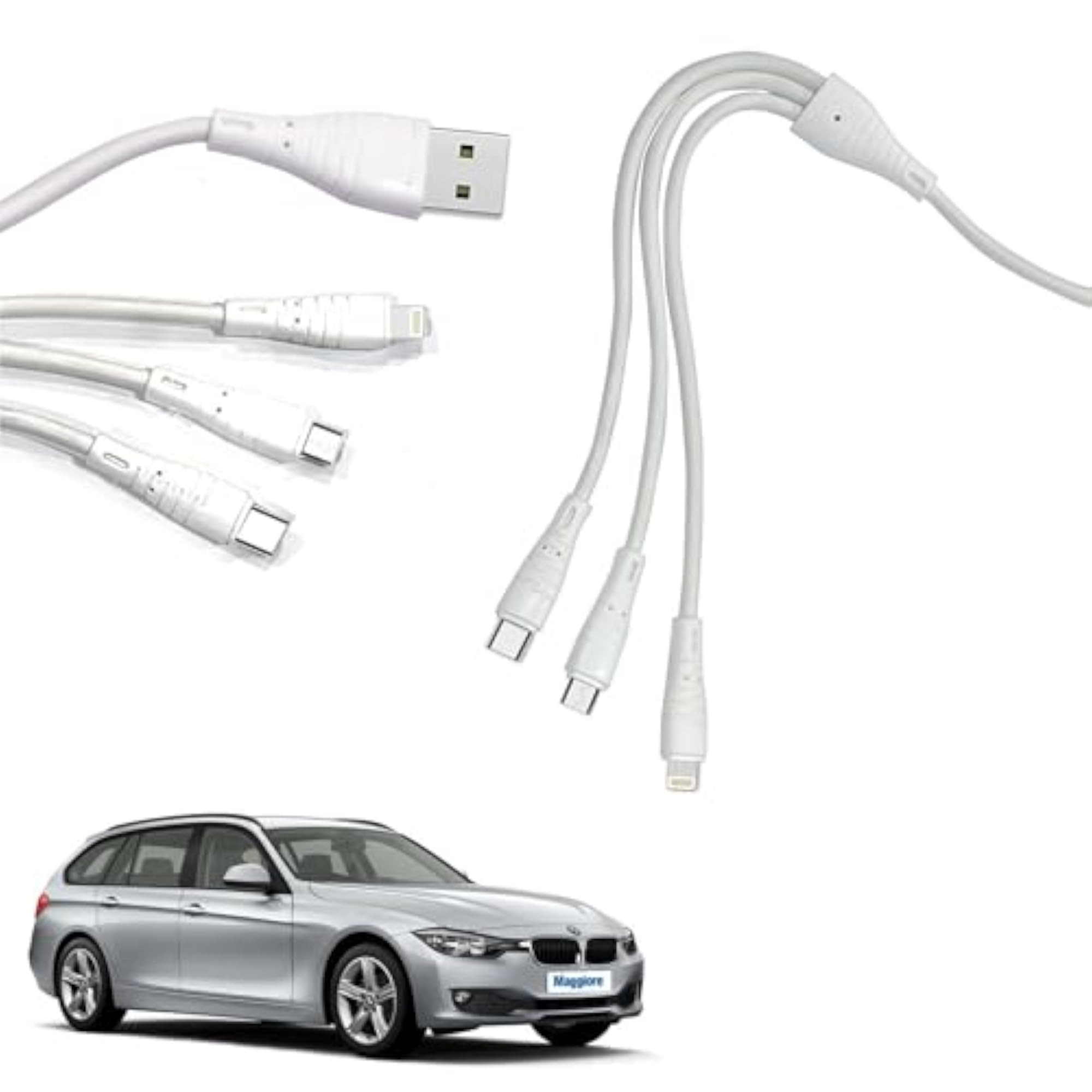 3 in 1 USB Charging Cable for Micro USB, iPhone & Type C