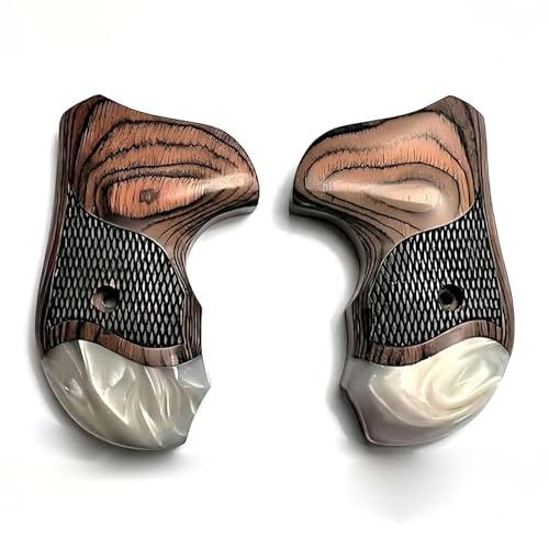 S&W J Round Butt Revolver Grips Real Wood and Pearl Grips fit Smith & Wesson J Frame Round Butt .38 Special and 9mm Revolvers
