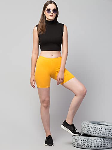 Image of Women's Cycling Shorts - Skin Fit Stretchable Tights for Gym, Sports, Running, Yoga & Layering Under Dresses - High-Waist, Seamless, Moisture-Wicking