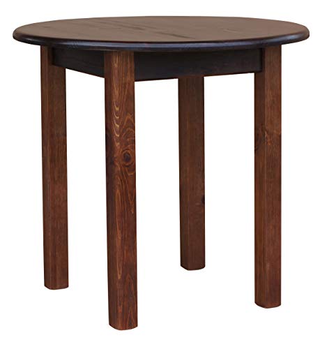k koma Table ronde en pin massif Table à manger Table de cuisine Table à manger Restaurant 90 cm (noisette)