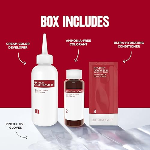 Revlon ColorSilk Permanent Hair Color For Women, Salon Perfect Hair Colour at Home with 100% Grey Coverage | Pro-Keratin & No Ammonia | Up to 8 Weeks of Colour | Shade - Medium Brown 4N (Pack of 1)