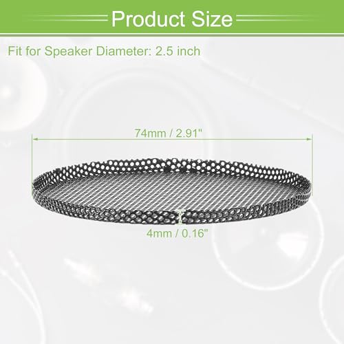 QUARKZMAN Universal 2,5 Zoll Lautsprechergrills Mesh für Audio-Subwoofer 74x4mm Gitter ohne Rahmen Schwarz - Packung mit 1