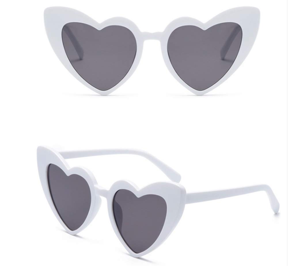 Amore, occhiali da sole con montatura in bianco in nero-grigio, occhiali da sole peach cuore, spiaggia, surf, viaggi, occhiali da sole da donna street photo