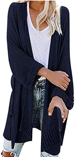 Women Fashion Knitted Sweater Ladies Solid Open Long Sleeve Cardigan Sweatshirt Long Outwear
