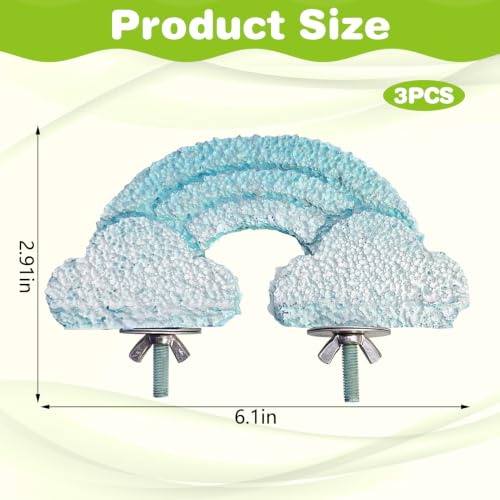 Image of PINVNBY 3PCS Bird Beak Grinding Stone Resin Bird Perch Stand Grinding Claw Clouds Birds Cage Perch Parrot Climbing Chewing Toys Parakeet Cage Accessories for Budgies Cockatiels Conures(Blue)