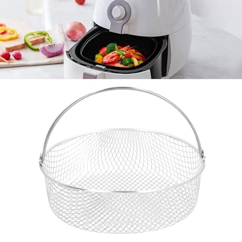 Cesta de Freír de Acero Inoxidable con Mango, Cesto para Papas Fritas, Cestos para Freidora sin Aceite, Colador para Papas Fritas, Anillos de Cebolla, Pollo miniatura 3