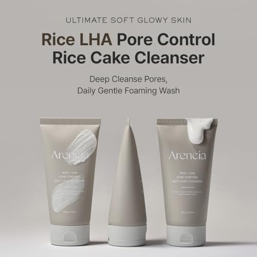 Image of ARENCIA Rice + LHA Pore Control Rice Cake Cleanser with Salicylic Acid - Deep Cleansing, Gentel Exfoliation, All skin types, 5.29 oz