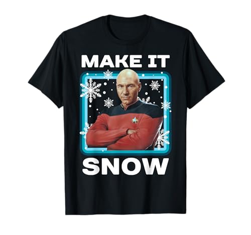 Star Trek: The Next Generation Picard Make It Snow Portrait T-Shirt
