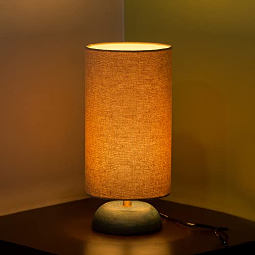 Image of ExclusiveLane 'Faraday' Wooden LED Table Lamp For Living Room Bedroom Bedside Lamp (13 Inch, Wood, Turquoise, Without Bulb, Pack Of 1) |Bedside Side Table Lamps For Home Decoration Office Side Lamp