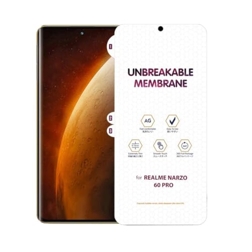 Image of BLACKSHEEP Matte Screen Protector for Realme Narzo 60 Pro 5G / Realme Narzo 70 Pro 5G (Pack of 1) Membrane Case Friendly Full Edge to Edge Screen Coverage & Installation Kit