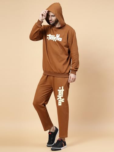 Image of Rigo Cotton Fleece Full Sleeves Oversized Co-ord Set for Men | Printed Hooded Track Suit Set for Men