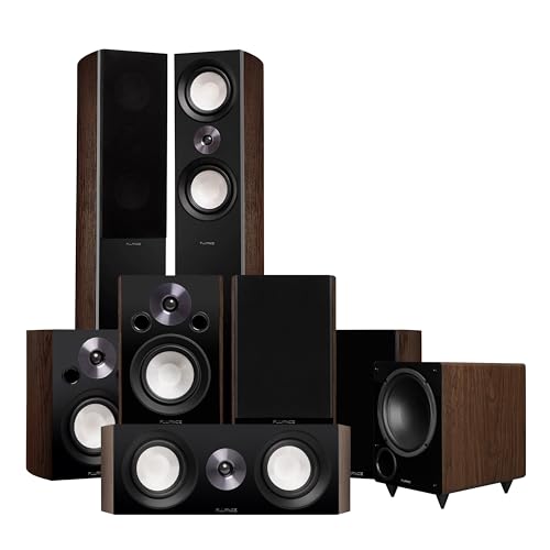 Image of Fluance Reference Surround Sound Home Theater 7.1 Channel Speaker System Including 3-Way Floorstanding Towers, Center Channel, Surrounds, Rear Surrounds and DB10 Subwoofer - Natural Walnut (X871WR)