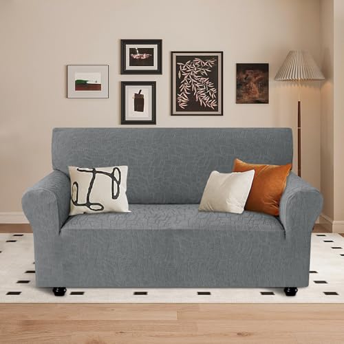 Housse canapé 2 places extensible gris clair universelle Ystyle - 3
