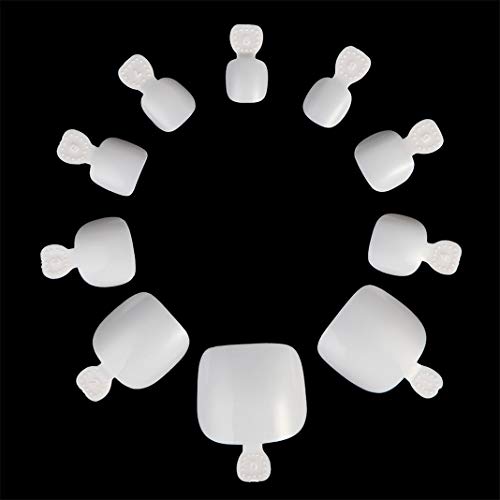 600pcs White False Toenails Full Cover Artificial Fake Toenail Acrylic Kit 10 Sizes Toe Nail Tips for Nail Salon Toe Art Nails