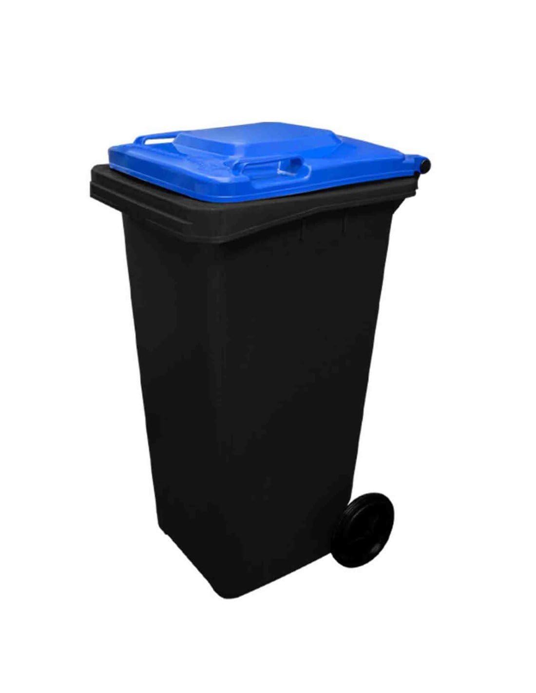 JARDIN202 - JARDIN202 - Contenedor de basura reciclables 240L 2 ruedas | Ecodiseño Negro | COLOR: AZUL () | COLOR: AZUL