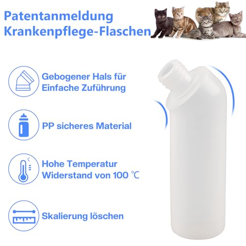 Gufastoe 5Pcs Haustier Fütterung Mini Silikon Nippel mit Flasche für Welpen Hund Katze oder andere Haustiere (Blaue Farbe)