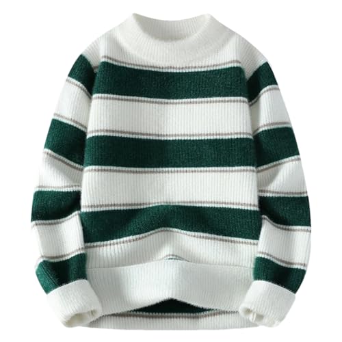 Men Casual Business Korean Slim Striped Pullovers Solid Men's O-Neck Long Sleeve Sweater