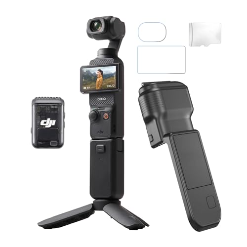 DJI Osmo Pocket 3 Creator Combo Bundle with 128GB microSD Memory Card, Protective Case and Tempered Film Glass (4-Items)