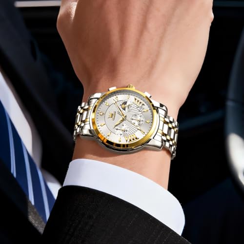 Image of OLEVS Watch for Men Original Chronograph Analog Quartz Waterproof Watch Luxury Premium Businesse Diamond Mens Dress Watches