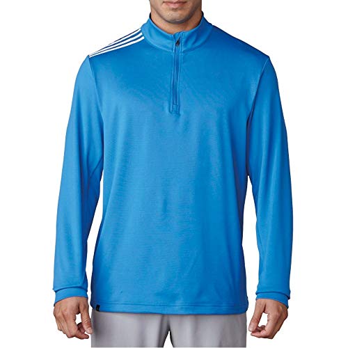 adidas Golf Men's Golf Adi 3-Stripes Classic 1/4 Zip Jacket, Blast Blue, Large