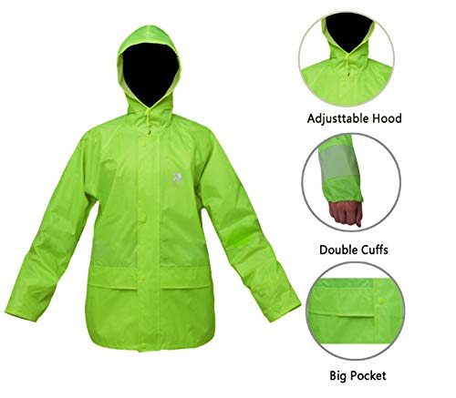Niruoxn Rain Suits For Men Waterproof Rain Gear For Work Fishing Rain Coats Rain Jacket Pants For Cycling(Fluorescent Green,M) #TOP1