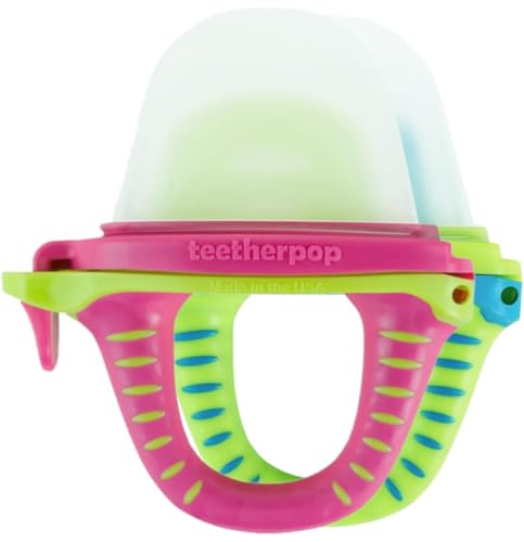 Image of Teetherpop Fillable Freezable Teethers for Babies - Breastmilk Teether with Spill-Proof Sippy Slits - Teething Popsicle for Baby, Liquids & Purees, Cooling Teething Relief Feeder Pacifier - Limon Set