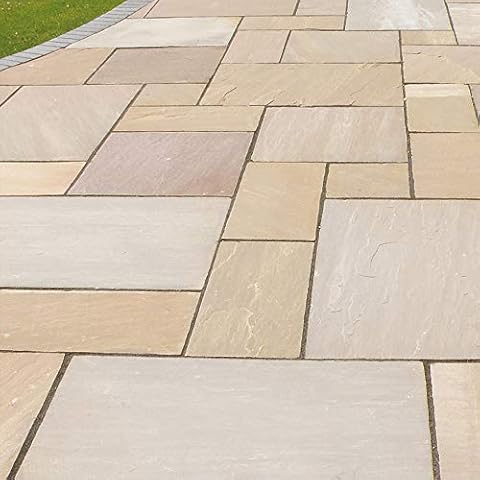 Indian Paving Autumn Brown Sandstone Flags Paving Slabs Patio Pack 18.00m² Cover