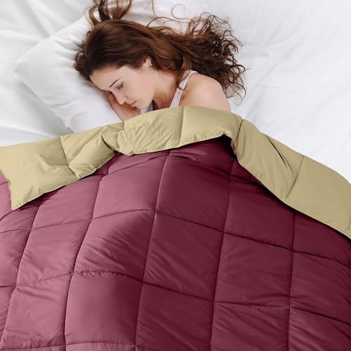 Image of Modern Threads Down Alternative Reversible Comforter Red /Beige California King