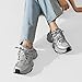 BEAU TODAY Chunky Sneakers for Women,Genuine Leather Platform Sneakers Women, Comfortable Lace-up Walking Tennis Casual Shoes Trendy Dad Fashion Sneakers Sliver US 7.5