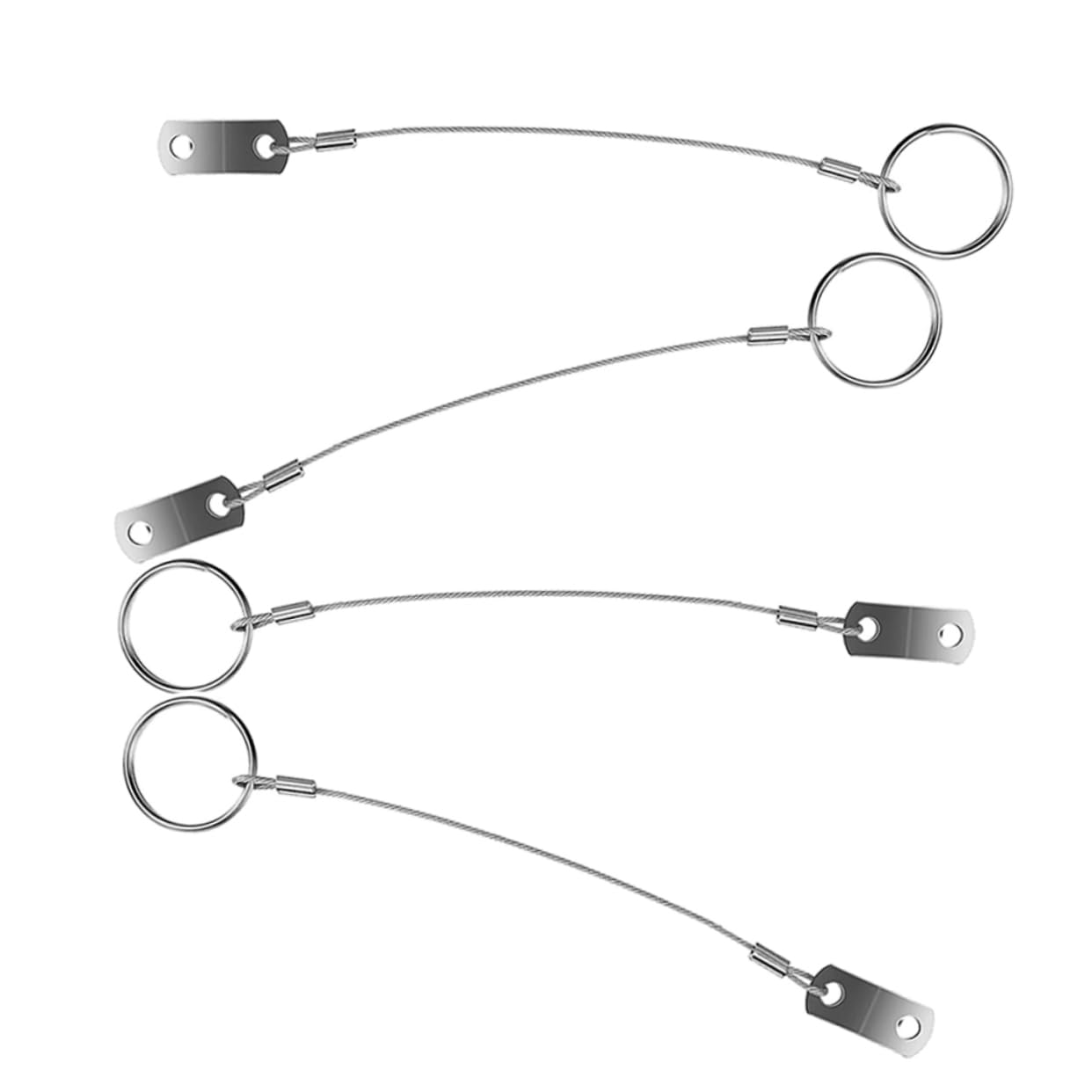 OSOLADY 4pcs Stainless Steel Tether Cable Lanyard Cable Tether for Boating Safety