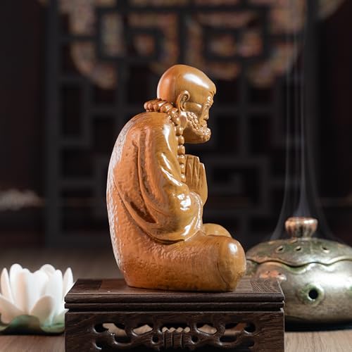 Estatua de Madera Bodhidharma en Meditación miniatura 4