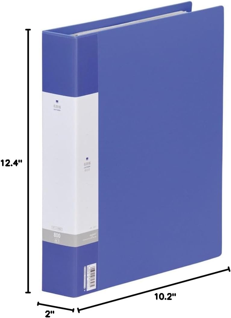 Lihit Lab G8803-8 Business Card File, Interchangeable, A4, 30 Holes, 800 Sheets, Blue