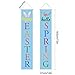 Mosoan Easter Porch Sign - Easter Decorations Outdoor Indoor - Happy Easter & Hello Spring Banner Sign - Easter Home Wall Door Decor