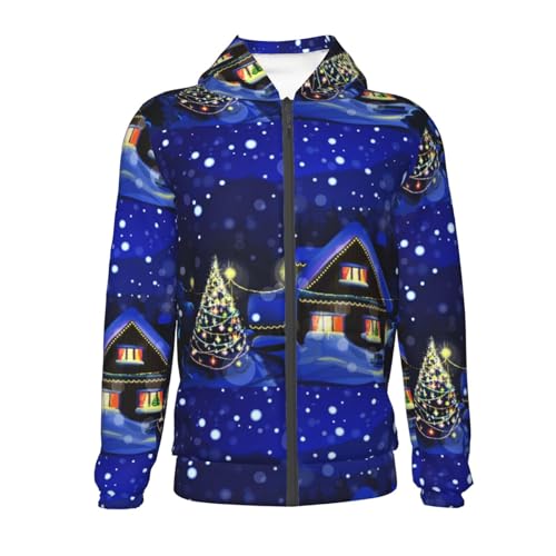 Christmas Night Kids Pullover Hoodies Boys Zip Up Sweatshirts Girls Athletic Clothes with Pocket2