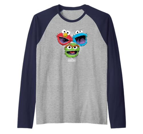 T-shirt baseball Sesame Street Halftone Heads manche raglan respirant