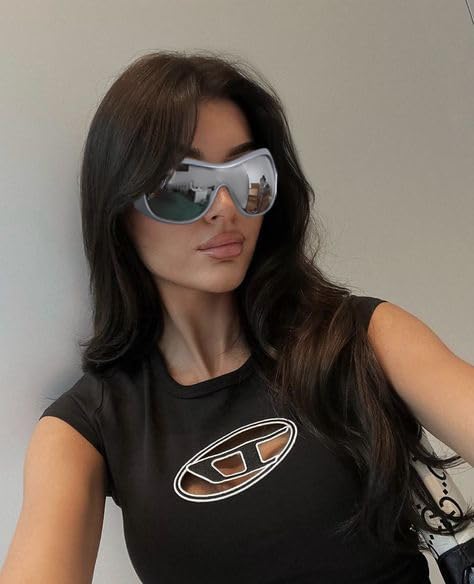 BOTEN Trendy Oversized Sunglasses For Women Men, Big Tinted Funky Wrap Around Sunglasses Apres Ski Shield Cool Shades - Image 6