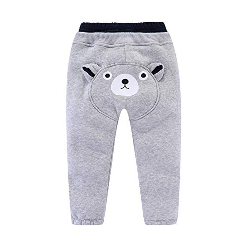 Image of Mud Kingdom Kids Fleece Jogger Pants Winter Cute Bear