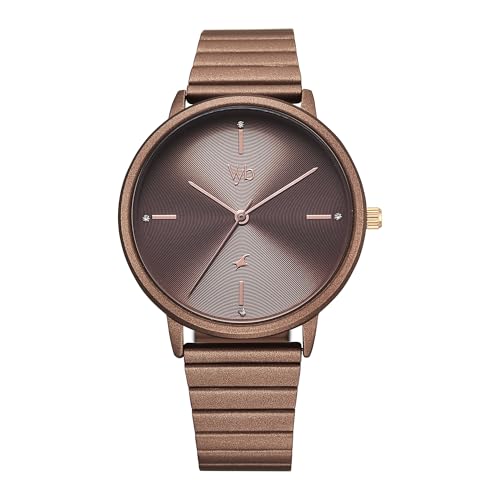 Image of Fastrack Vyb Bliss Quartz Analog Brown Dial Metal Strap Watch for Women