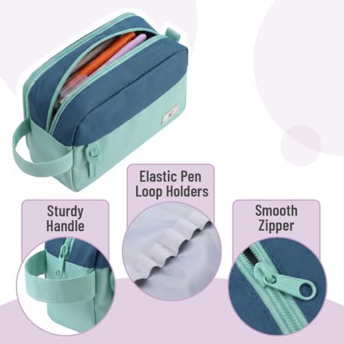 Image of Mr. Pen- High Capacity Pencil Case, Large Pencil Pouch with 3 Compartments and 2 Pockets, Large Pencil Bag with Smooth Zipper, Cute Pencil Case Pouch Organizer, School Supplies for Teens