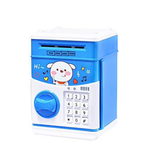 Electronic Piggy Bank, Piggy Bank for Boys, Money Bank for Adults with Password, ATM Piggy Bank for Real Money, Kids Piggy Banks Auto Scroll Piggy Banks, Fun Mini ATM Electronic Bank for Children