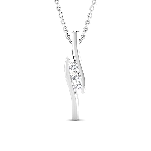 18KT (750) White Gold and Diamond Pendant For Women-LP13715