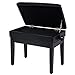SONGMICS Adjustable Wooden Piano Bench Stool with Sheet Music Storage Black ULPB57H