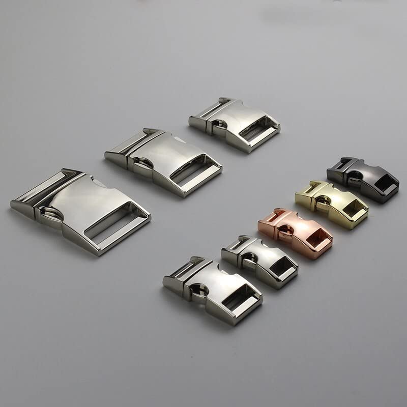 FOULA Metal 10 mm 15 mm 20 mm 25 mm boczne zwalnianie zakrzywiona klamra do bransoletki Paracord pies kot obroża klamry DIY akcesoria