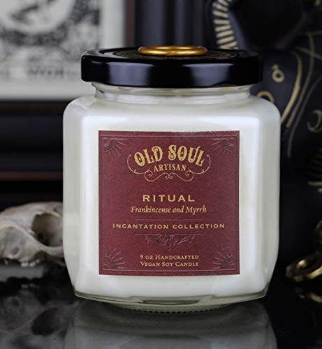 Frankincense And Myrrh Scented Soy Candle Vegan Spell Meditation Altar - Ritual 9Oz #TOP1