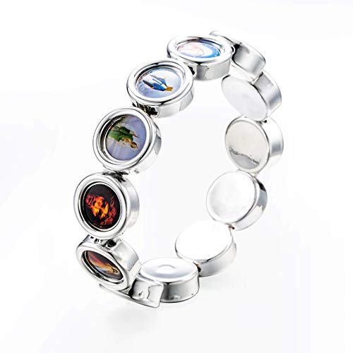 Treasure4U-Store Silver Tone Colored Images Of Catholic Saints Religious Bracelet Jesus Virgin Mary Stretch Bracelets For Women & Men thumb #4