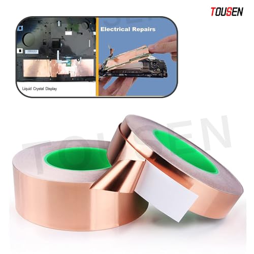 Image of Double Conductive Copper Foil Tape (0.05mm x 2 inch x 33FT) - 99.95% Pure EMI Shielding, High-Adhesion for Electronics & Grounding