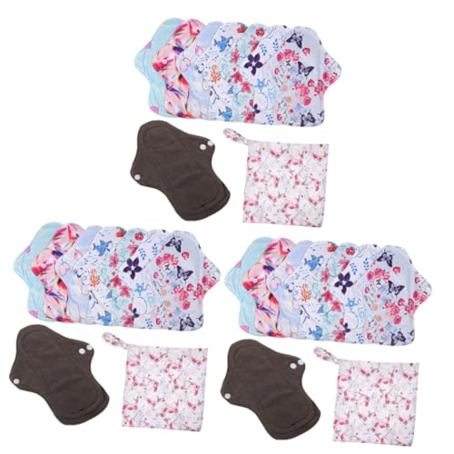 TOVINANNA 3 Juegos Almohadillas De Tela Para Mujer Compresa Post-parto Compresa Postparto Almohadillas Para Mujeres Protegeslips Para Mujeres Mop Compresas Reutilizables Para Mujer 7 Uds * 3
