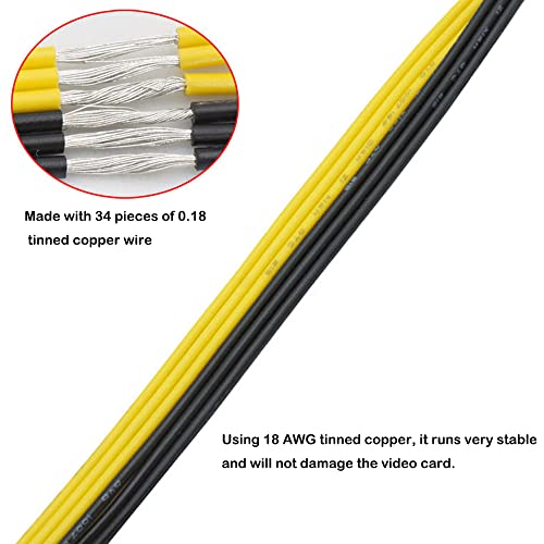 YiKaiEn Dual SATA to 8 Pin (6+2 Pin) Video Card GPU Power Supply Cable 8.6inch 22cm (1 Pack)