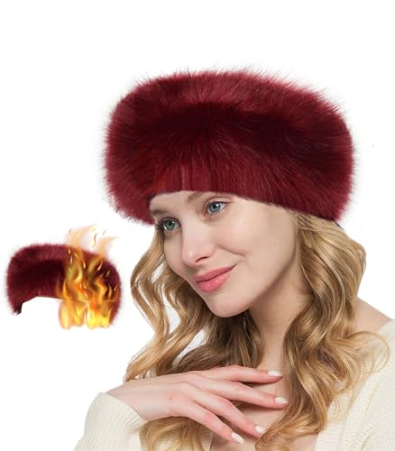 Loritta Womens Winter Headbands Faux Fur Headband Elastic Ear Warmers